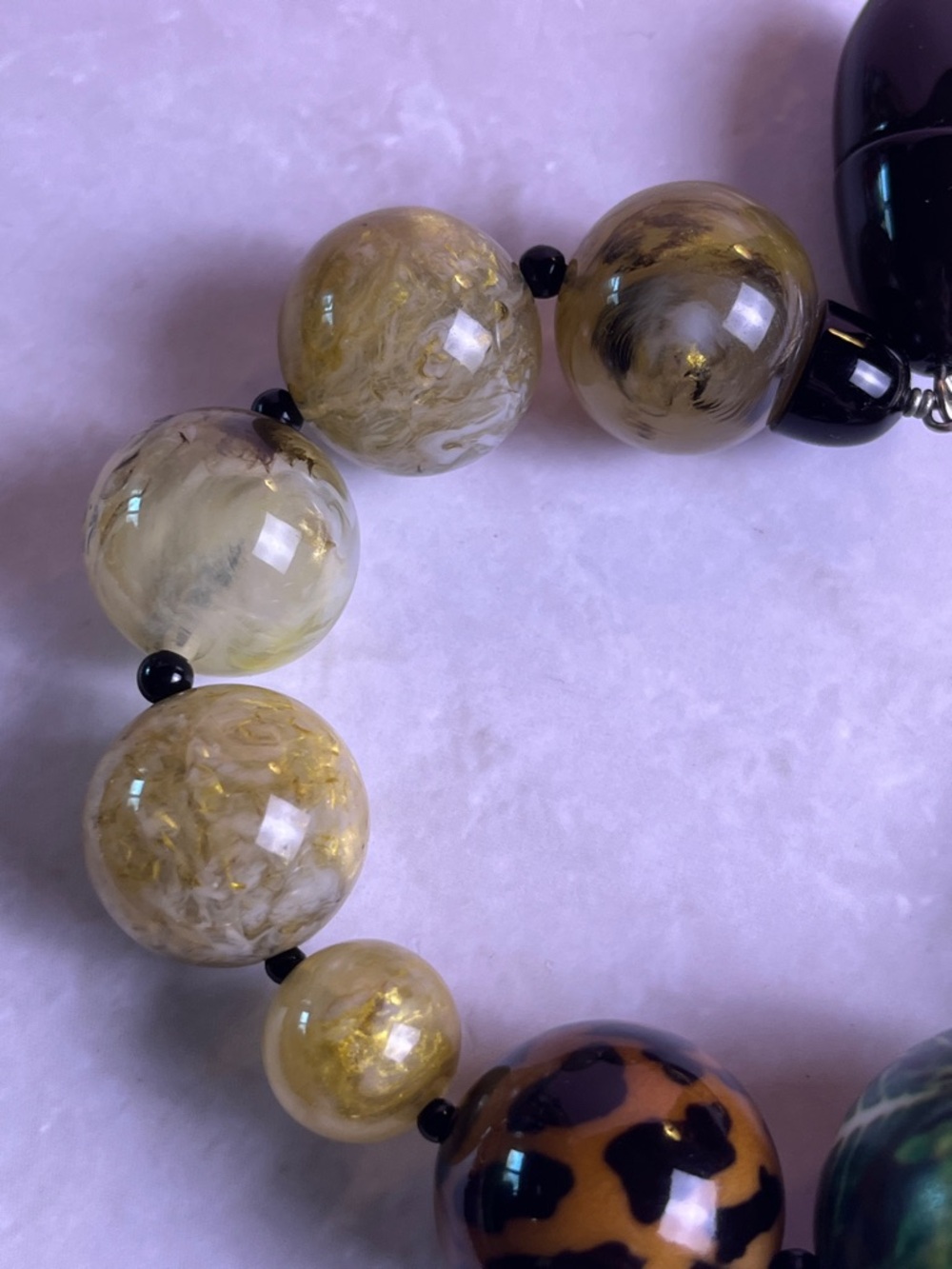 Vintage Angela Caputi Long Resin Necklace RARE HTF - Picture 14 of 15